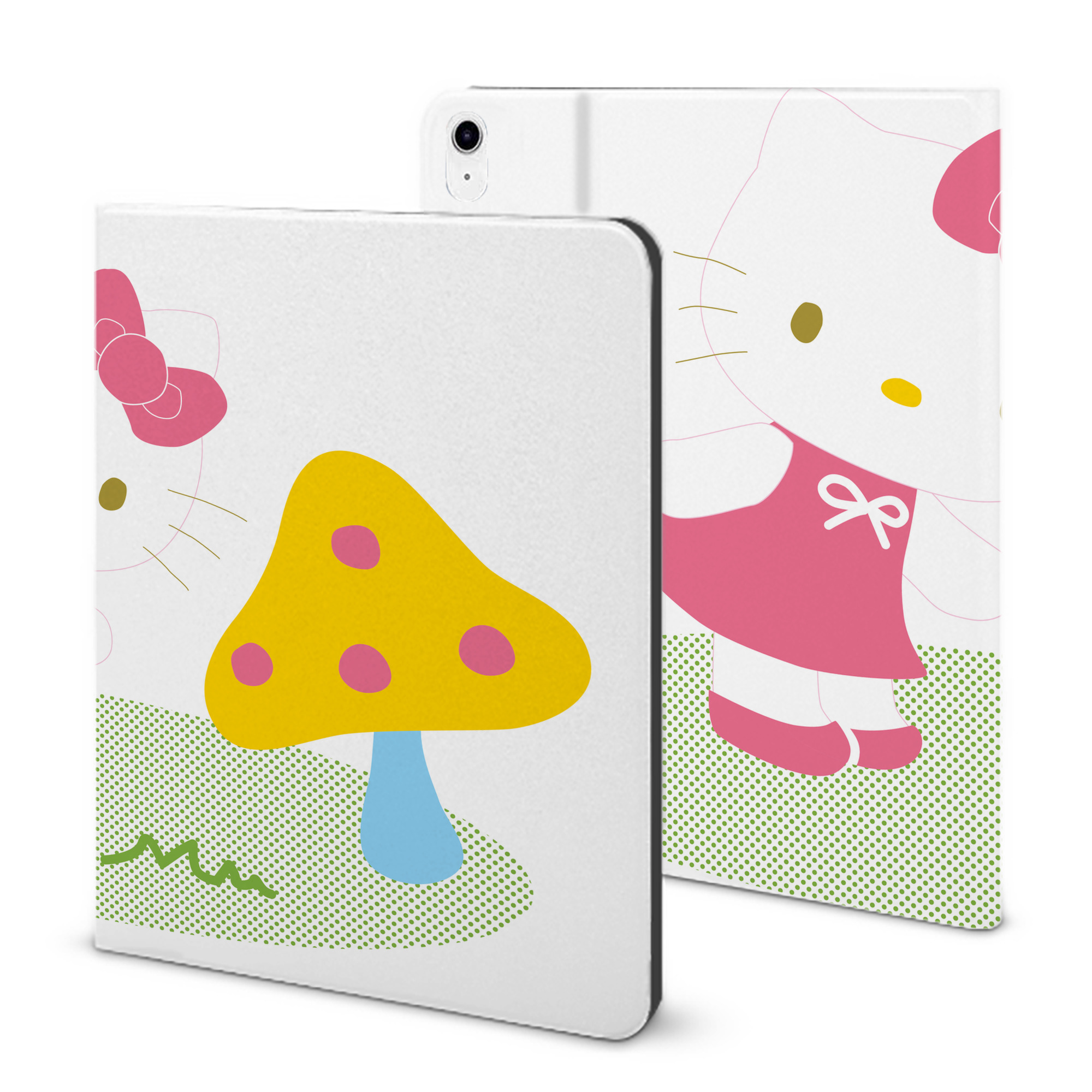（画像用） Hello Kitty ハローキティ IPad ケース ブック型 PUレザー TPU 耐衝撃 軽量 薄型 ペン収納なし 全面保護 IPad 各モデル対応